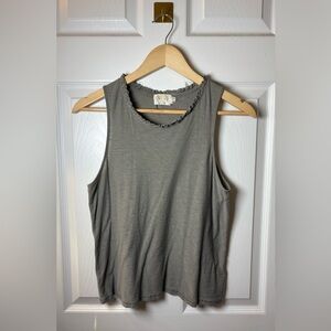 Nation LTD | Small Green Grey 100% Pima Cotton Tank Top